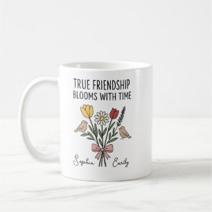 Personalized Friendship floral names Coffee Mug