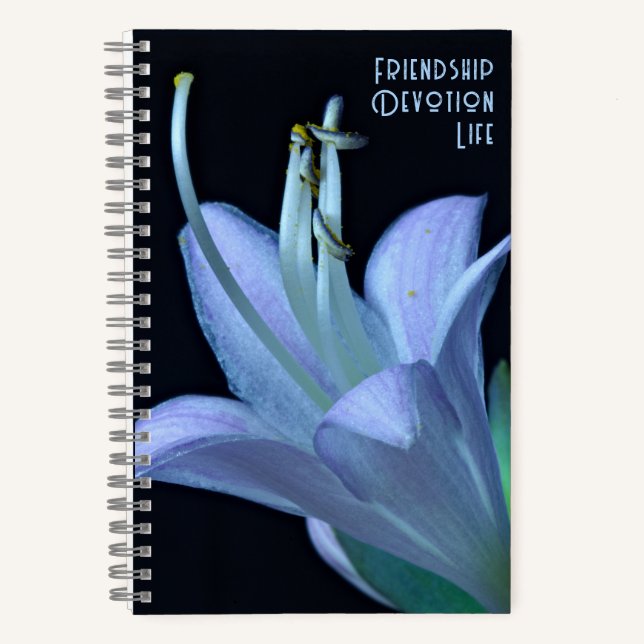Personalized Friendship Purple Flower Close-Up Notebook (Front)