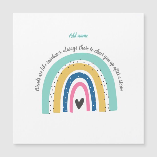 Personalized friendship Rainbow & phrase (Front)