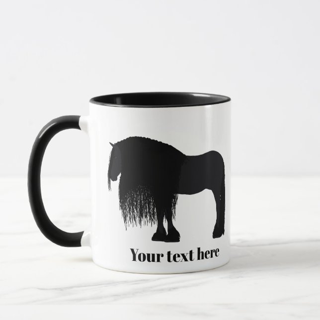 Personalized Friesian Horse Illustration   Mug (Left)