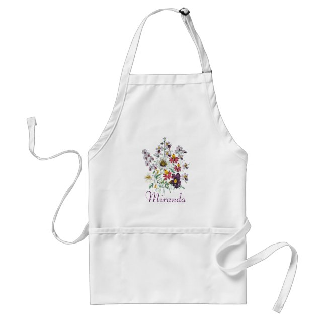 Personalized Fringeflowers/Velvet Trumpet Flowers Adult Apron (Front)