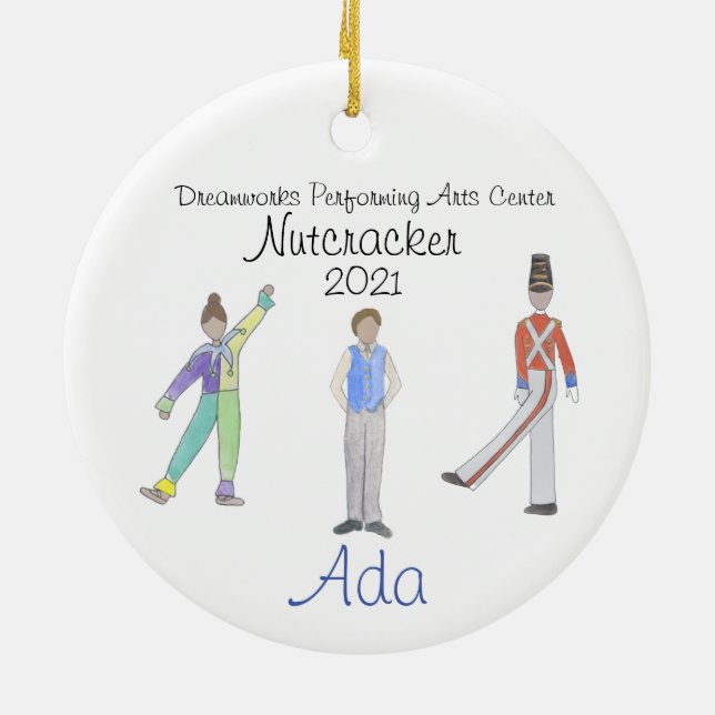 Personalized Fritz/Solider/Flower Nutcracker Ceram Ceramic Ornament (Back)