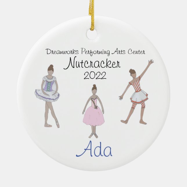 Personalized Fritz/Solider/Flower Nutcracker Ceramic Ornament (Back)