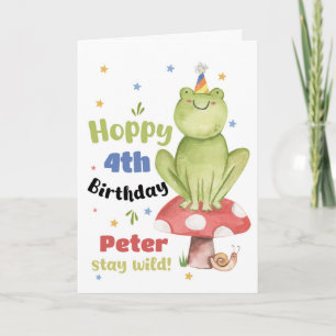 Personalized Frog Birthday Card Name & Age