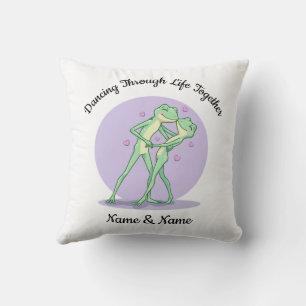 Personalized Frog Couple Throw Pillow