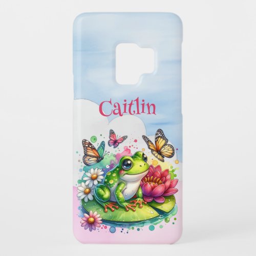 Personalized Frog Flowers and Butterflies Case_Mate Samsung Galaxy S9 Case