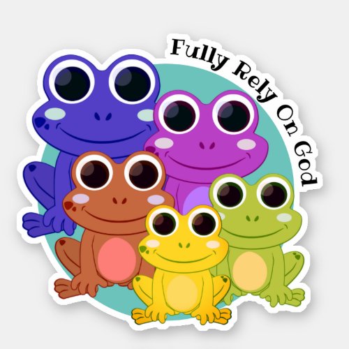 Personalized FROG Fully Rely On God Christian Sticker