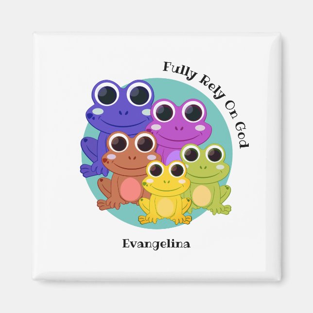 Personalized FROG Fully Rely On God Magnet (Front)