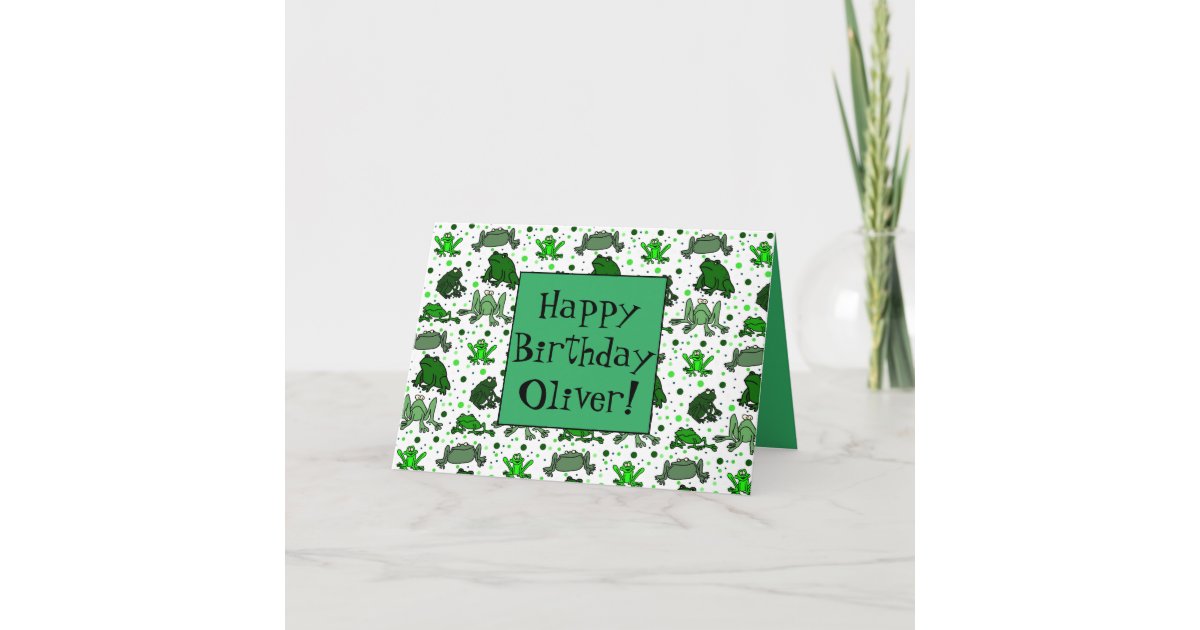 Personalized Frog Greetings Card | Zazzle