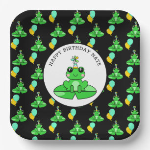 Personalized Frog Happy Birthday Paper Plates