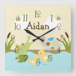 Personalized Frog N The Pond/turtle Nursery Clock at Zazzle