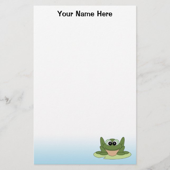 Personalized Frog Stationery (Front)