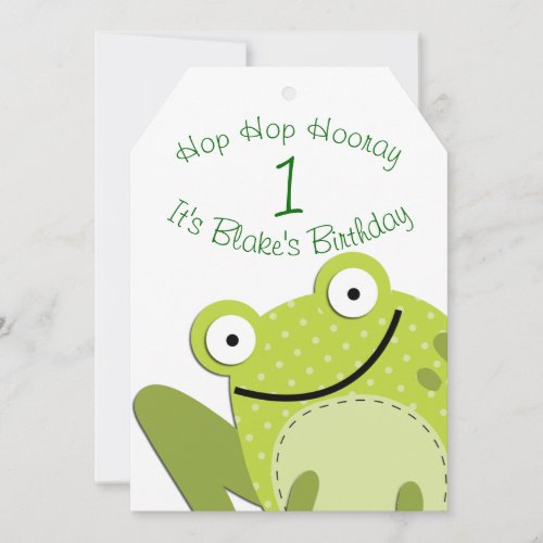 Personalized Frog Themed Birthday Party Invitation