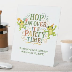 Personalized Frog Toddler Kids Boy Girl Birthday Pedestal Sign
