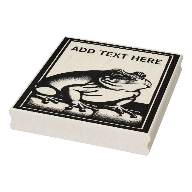 Personalized Frog - Wood Art Stamp (Stamp)