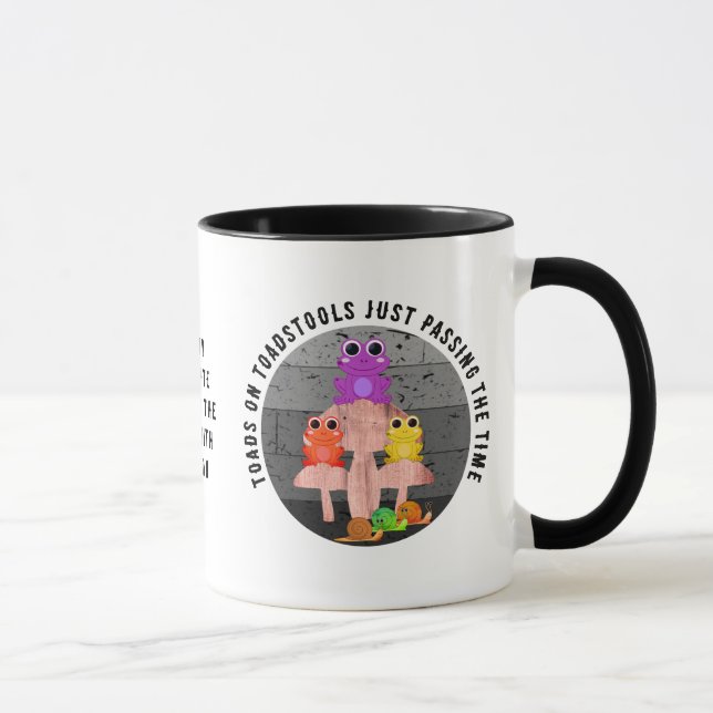 Personalized Frogs Mushrooms Toads on Toadstools Mug (Right)