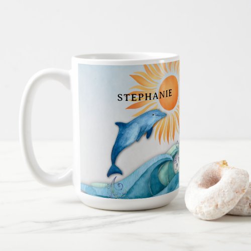 Personalized Frolicking Dolphin Mug