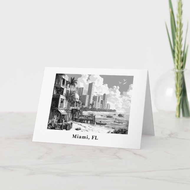 Personalized From Miami FL travel  Holiday Card (Front)