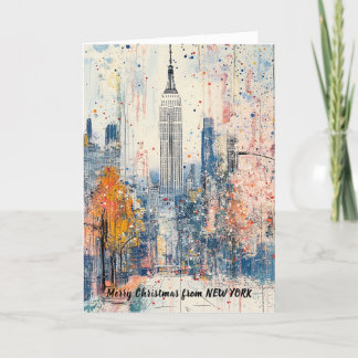Personalized From NYC Christmas Illustration Holiday Card