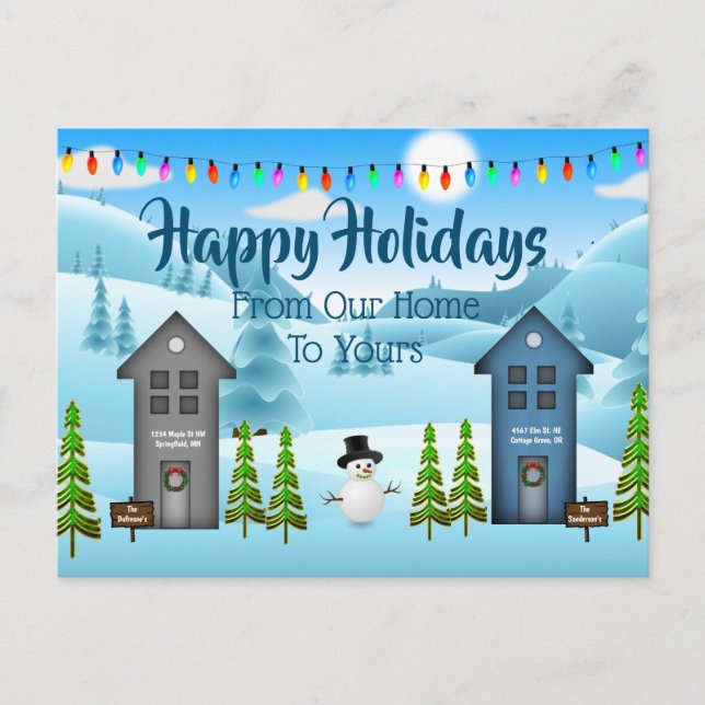 Personalized "From Our Home To Yours" Holiday Postcard (Front)