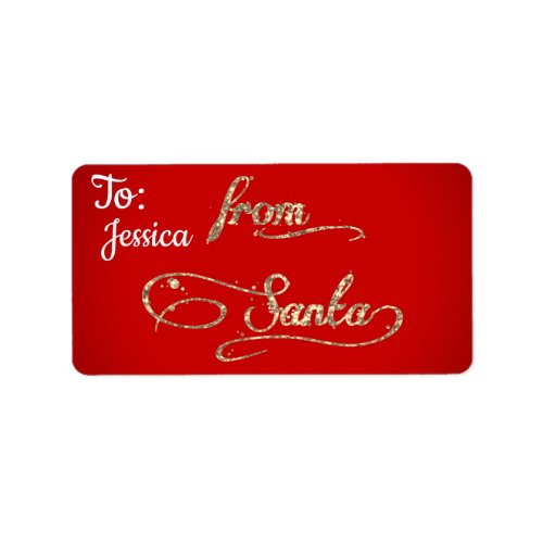 Personalized From Santa Christmas Label