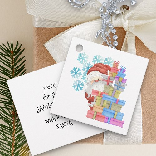 Personalized from Santa Claus Cute Kids Christmas Favor Tags