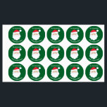 Personalized From Santa Claus Green Christmas Gift Labels<br><div class="desc">Customize these cute Santa Claus gift labels with your own personalized text with your kids name in white script. Santa's red hat and white beard are the perfect holiday drawing on this festive green gift labels for your presents.</div>