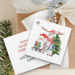 Personalized from Santa Cute Kids Christmas Favor Tags<br><div class="desc">Personalized Christmas gift tags for kids. The template is set up for you to add name(s) and christmas wishes to the back of the gift tag - the sample wording reads "merry christmas [your name] with love from Santa" in whimsical typography. The design has a watercolor illustration of Santa and...</div>