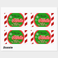 Christmas Mail From Santa North Pole Delivery Rectangular Sticker, Zazzle