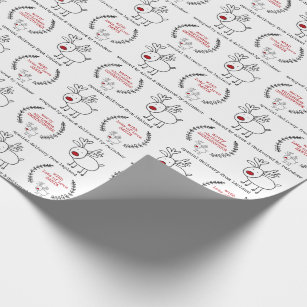Santa and Reindeer Personalized Wrapping Paper