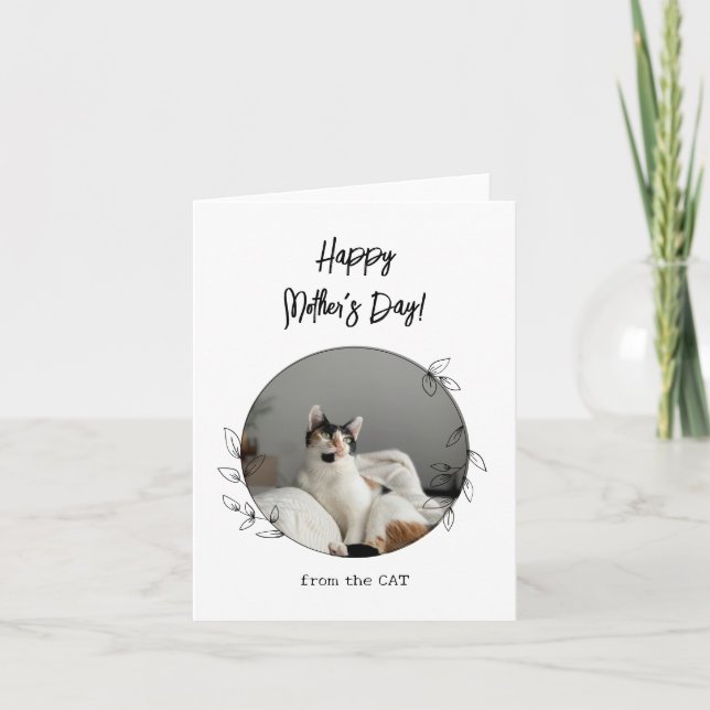 Personalized From the Cat Happy Mother's Day  Card (Front)