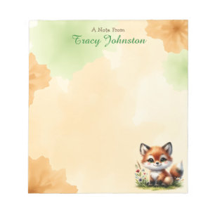 Personalized From the Desk of Cute Fox Notepad