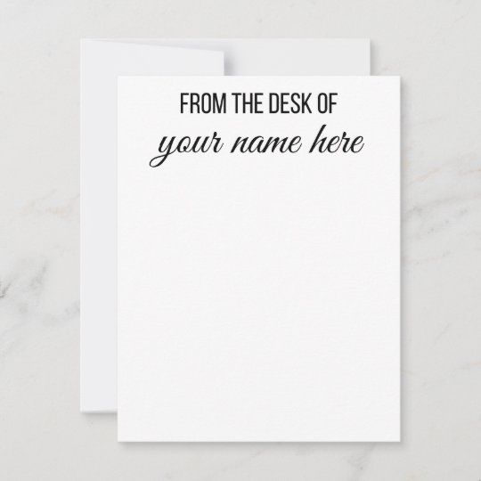 Personalized From The Desk Of Notecards Zazzle Com
