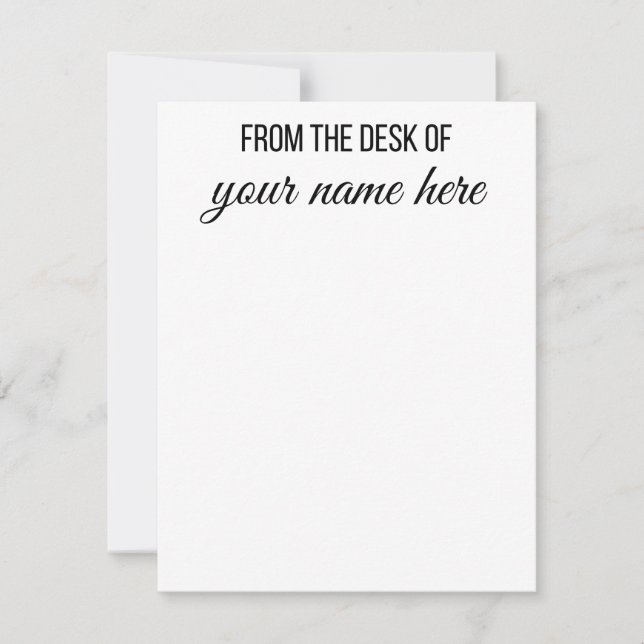 Personalized From the Desk of Notecards (Front)
