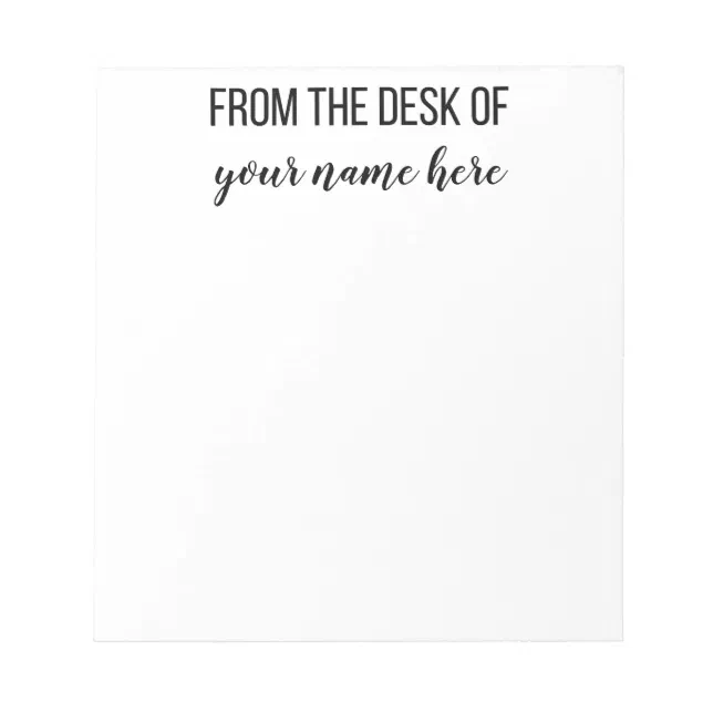 Personalized From the Desk of Notepad | Zazzle