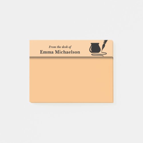 Personalized From the Desk of Office orange Post_it Notes