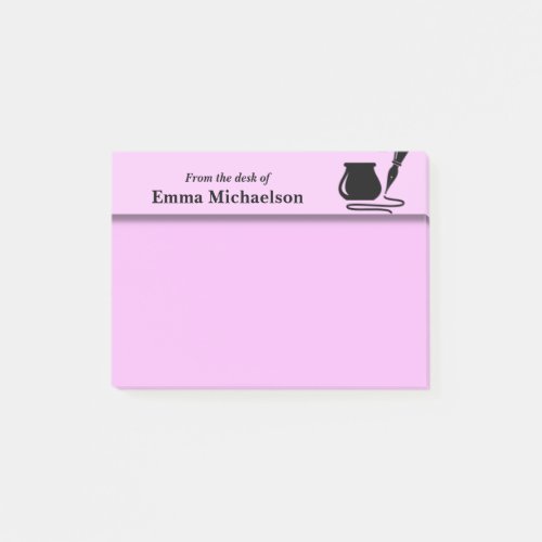 Personalized From the Desk of Office pink Post_it Notes