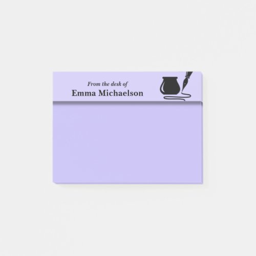 Personalized From the Desk of Office purple Post_it Notes