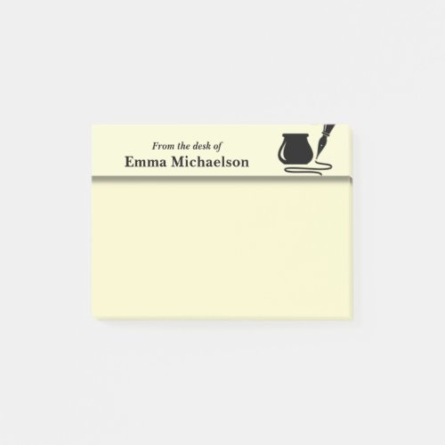 Personalized From the Desk of Office yellow Post_it Notes