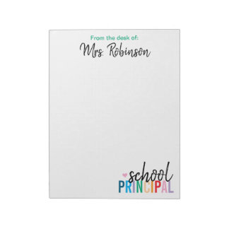 Personalized From the Desk of School Principal Notepad