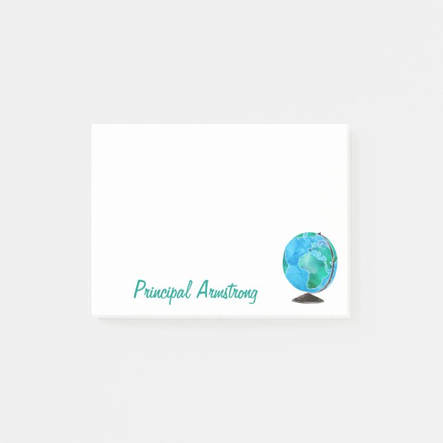 Personalized From The Desk Of School Principal Post-it Notes (Front)