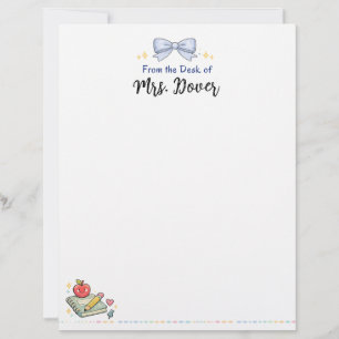 Personalized From the Desk of Teacher Letterhead