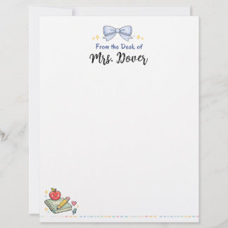 Personalized From the Desk of Teacher Letterhead