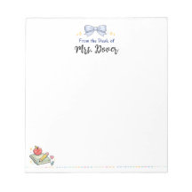 Personalized From the Desk of Teacher Notepad