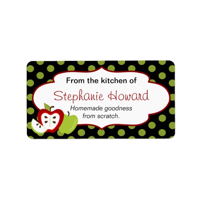 Personalized From The Kitchen With Apples Label (Front)
