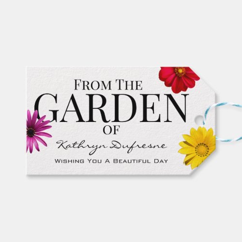 Personalized From Your Flower Garden Gift Tags