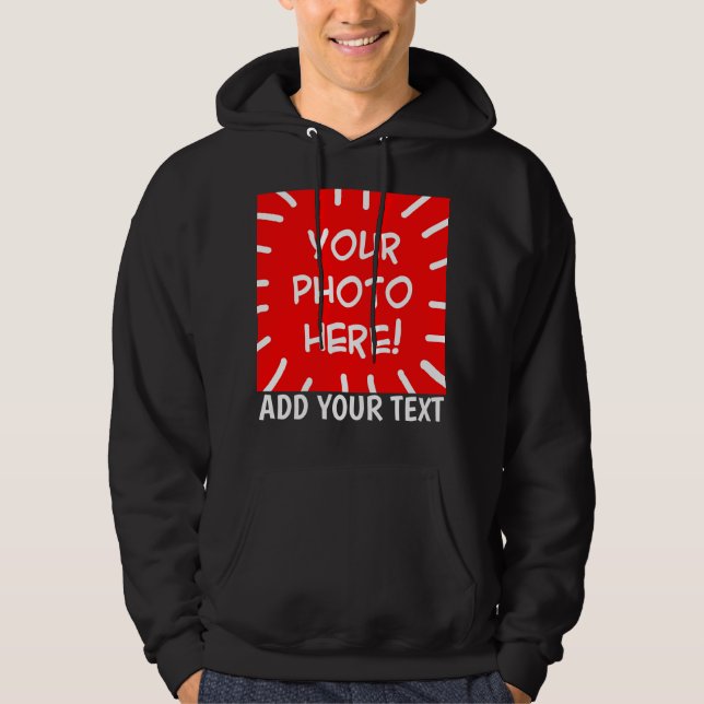 Personalized front and back photo and text hoodie (Front)