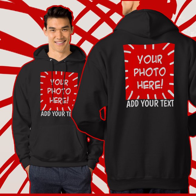 Personalized front and back photo and text hoodie (Creator Uploaded)
