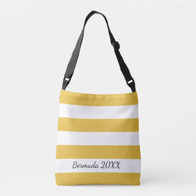 Personalized Front and Back Yellow Striped Tote (Back)