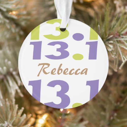 Personalized FrontBack 131 half marathon Runner Ornament